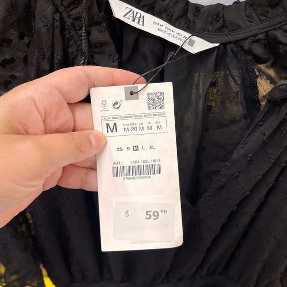 NWT Zara Swiss Dot Dress M - Picture 3 of 3